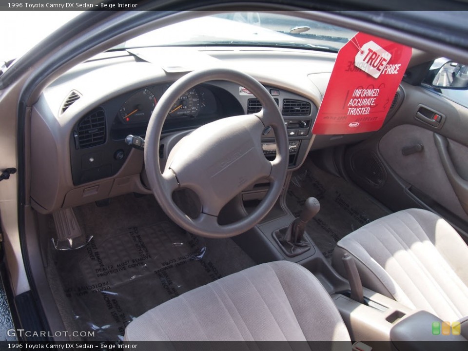 Beige Interior Prime Interior for the 1996 Toyota Camry DX Sedan #83746507