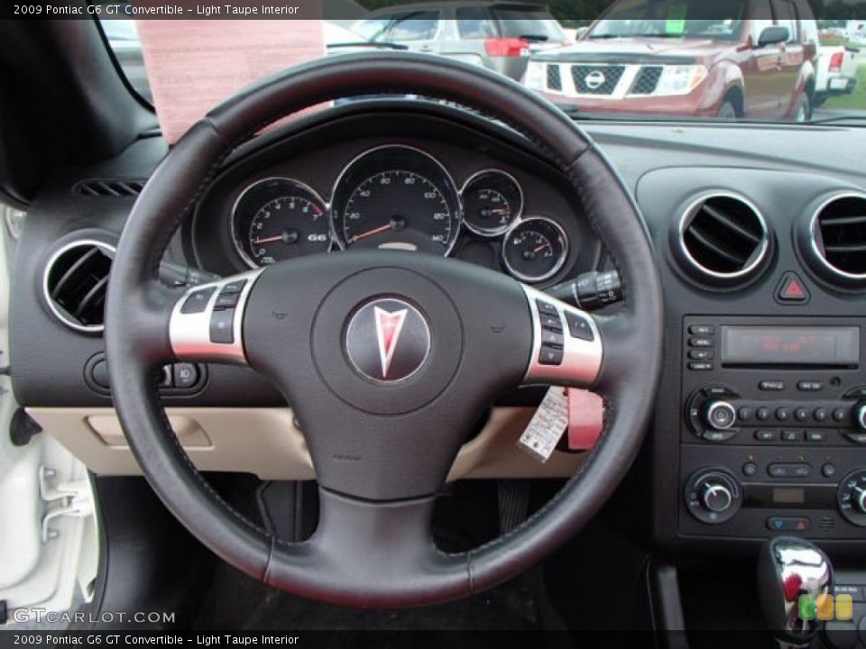 Light Taupe Interior Steering Wheel for the 2009 Pontiac G6 GT Convertible #83750380