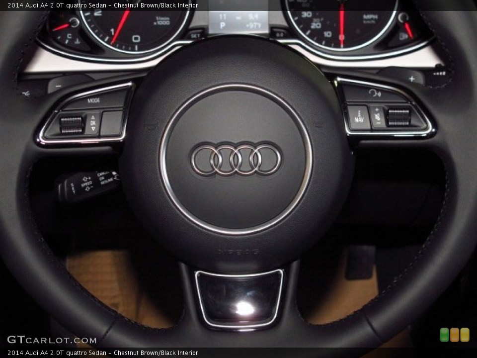Chestnut Brown/Black Interior Steering Wheel for the 2014 Audi A4 2.0T quattro Sedan #83755342