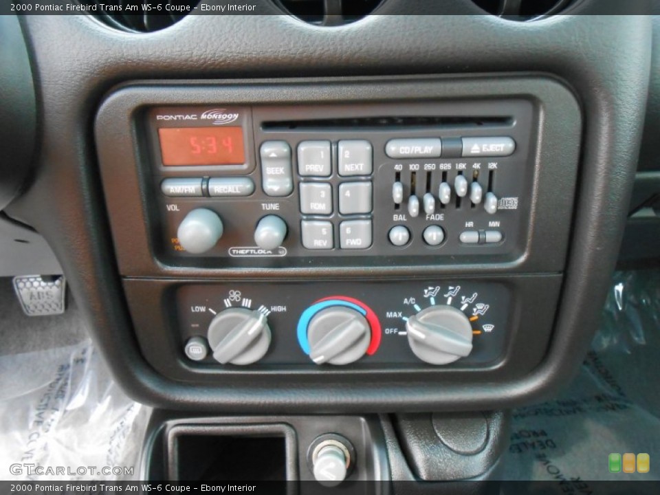 Ebony Interior Controls for the 2000 Pontiac Firebird Trans Am WS-6 Coupe #83759320