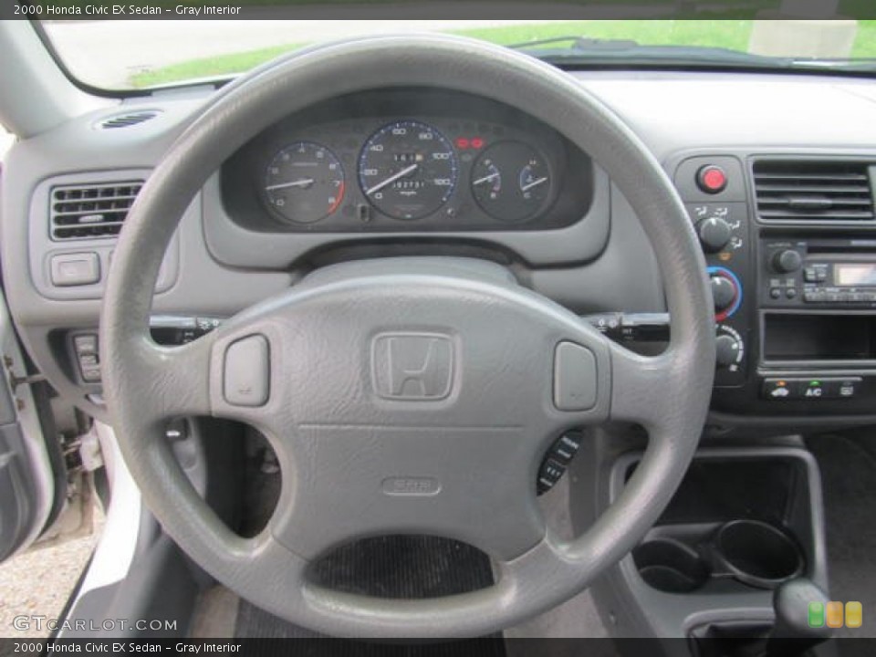 Gray Interior Steering Wheel for the 2000 Honda Civic EX Sedan #83766427