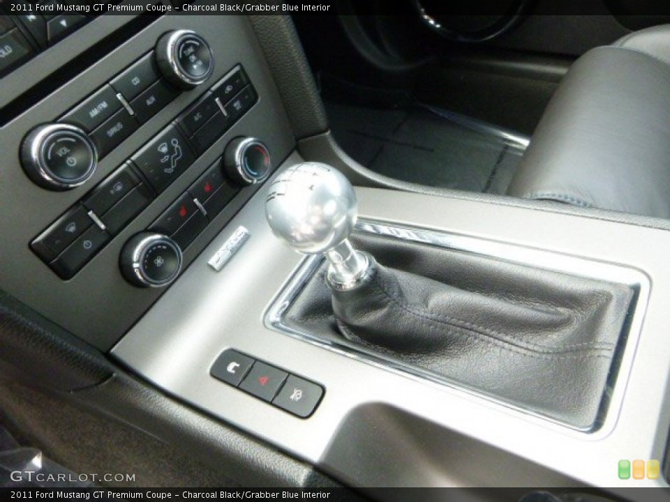 Charcoal Black/Grabber Blue Interior Transmission for the 2011 Ford Mustang GT Premium Coupe #83773669