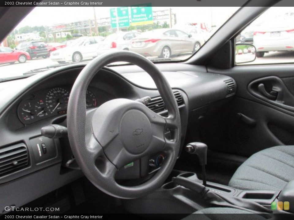 Graphite Gray Interior Steering Wheel for the 2003 Chevrolet Cavalier Sedan #83775334