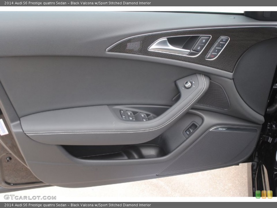 Black Valcona w/Sport Stitched Diamond Interior Door Panel for the 2014 Audi S6 Prestige quattro Sedan #83780518