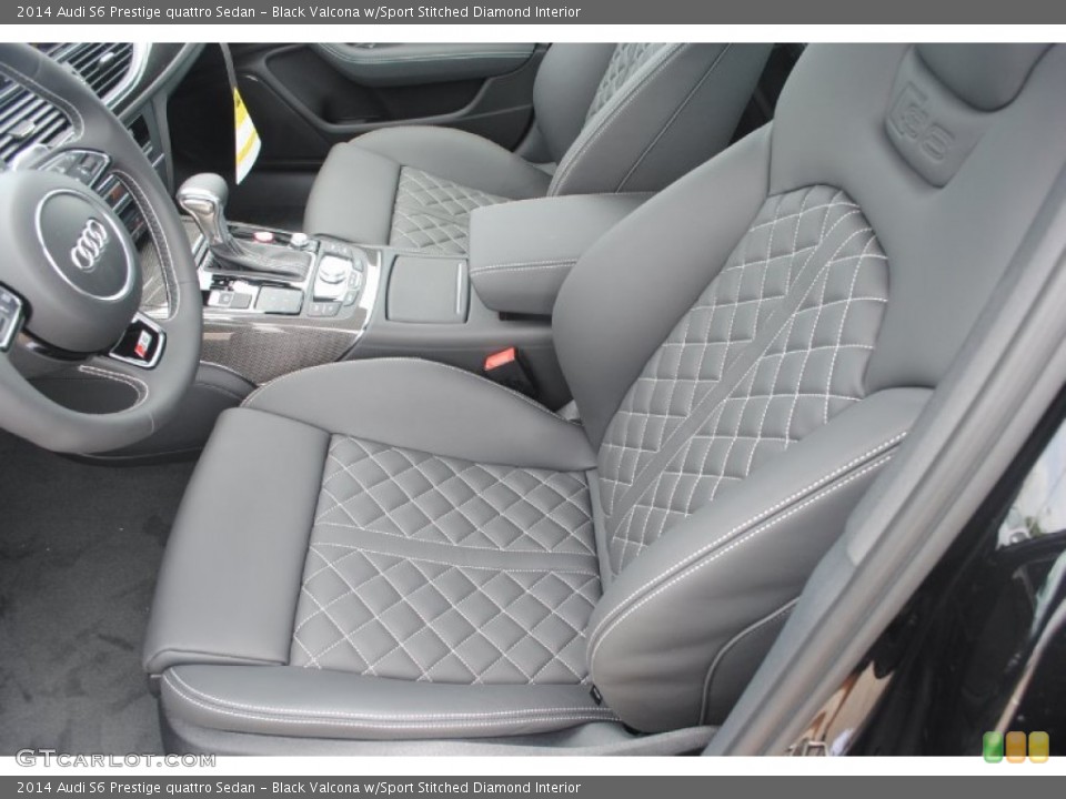 Black Valcona w/Sport Stitched Diamond Interior Photo for the 2014 Audi S6 Prestige quattro Sedan #83780590