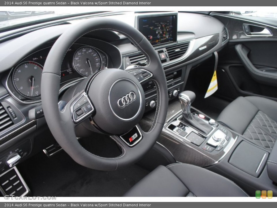 Black Valcona w/Sport Stitched Diamond 2014 Audi S6 Interiors