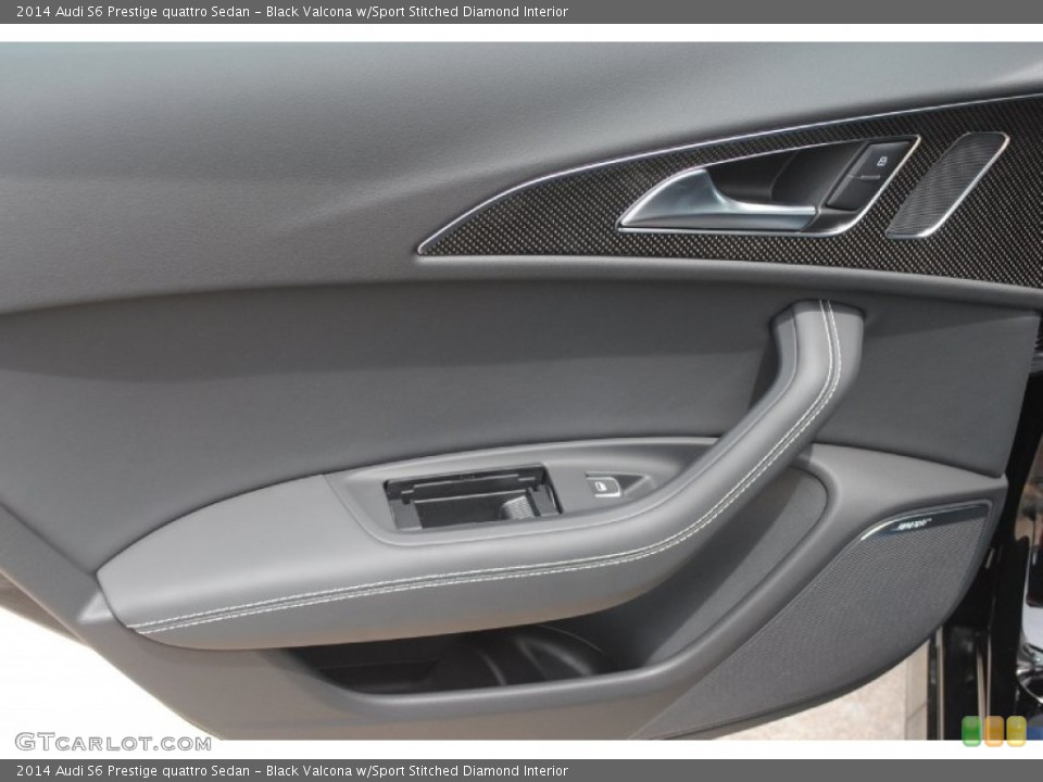 Black Valcona w/Sport Stitched Diamond Interior Door Panel for the 2014 Audi S6 Prestige quattro Sedan #83780986