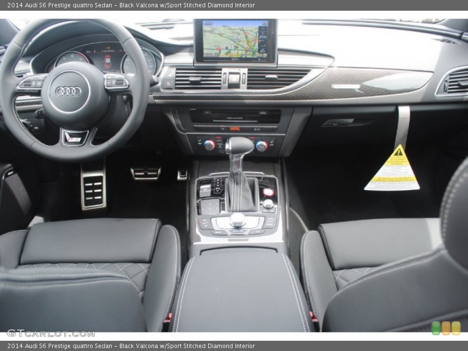 Black Valcona w/Sport Stitched Diamond Interior Dashboard for the 2014 Audi S6 Prestige quattro Sedan #83781079
