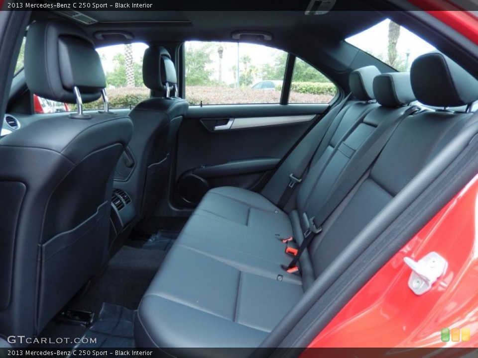 Black Interior Rear Seat for the 2013 Mercedes-Benz C 250 Sport #83781733