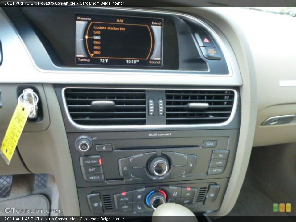 Cardamom Beige Interior Controls for the 2011 Audi A5 2.0T quattro Convertible #83782201