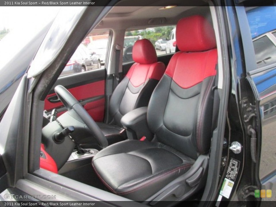 Red/Black Sport Leather Interior Front Seat for the 2011 Kia Soul Sport #83787361