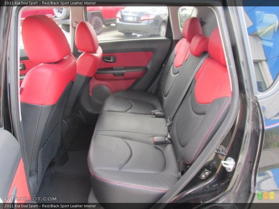 Red/Black Sport Leather Interior Rear Seat for the 2011 Kia Soul Sport #83787406