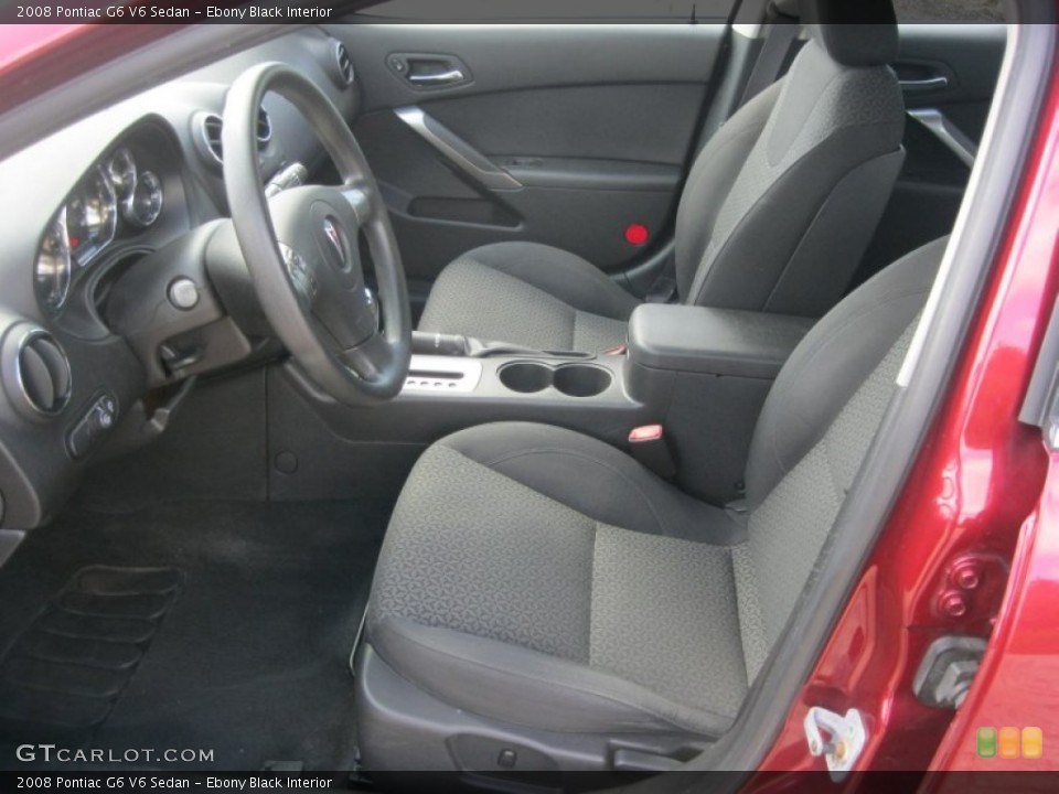 Ebony Black Interior Front Seat for the 2008 Pontiac G6 V6 Sedan #83791698