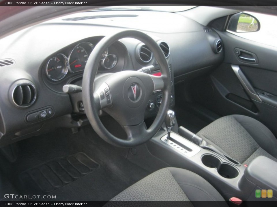 Ebony Black Interior Prime Interior for the 2008 Pontiac G6 V6 Sedan #83791720