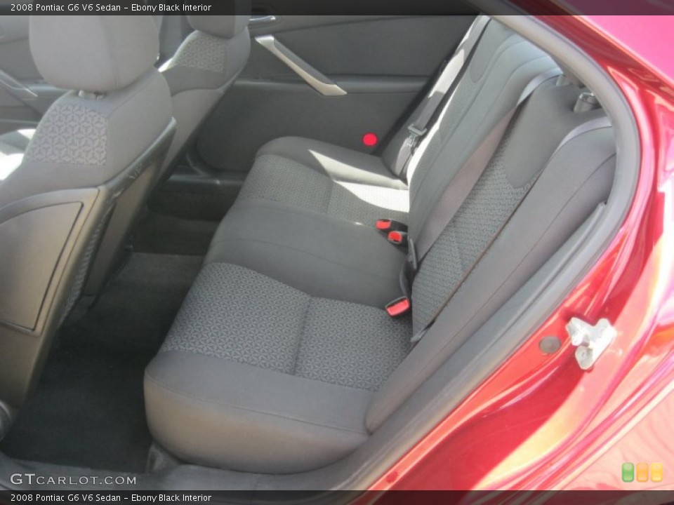 Ebony Black Interior Rear Seat for the 2008 Pontiac G6 V6 Sedan #83791993