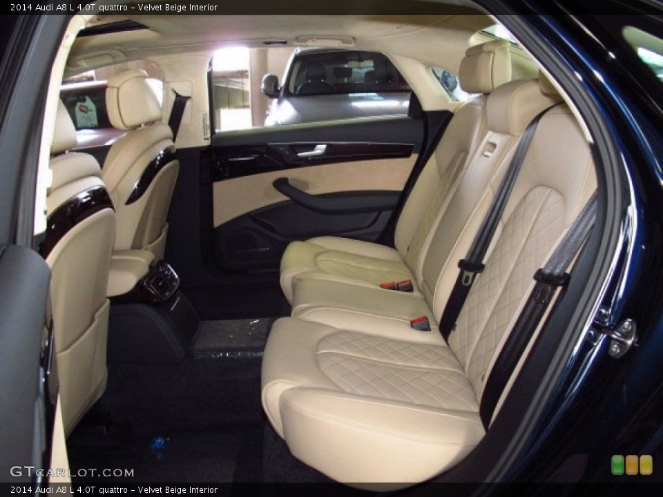 Velvet Beige Interior Rear Seat for the 2014 Audi A8 L 4.0T quattro #83795473