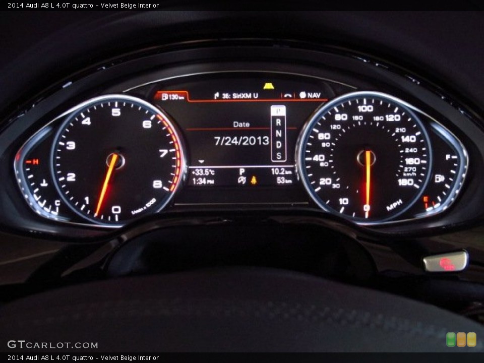 Velvet Beige Interior Gauges for the 2014 Audi A8 L 4.0T quattro #83795938