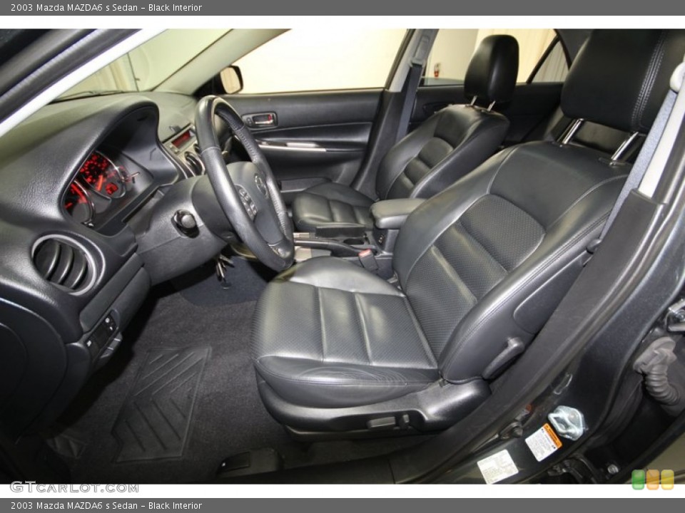 Black Interior Front Seat for the 2003 Mazda MAZDA6 s Sedan #83799595