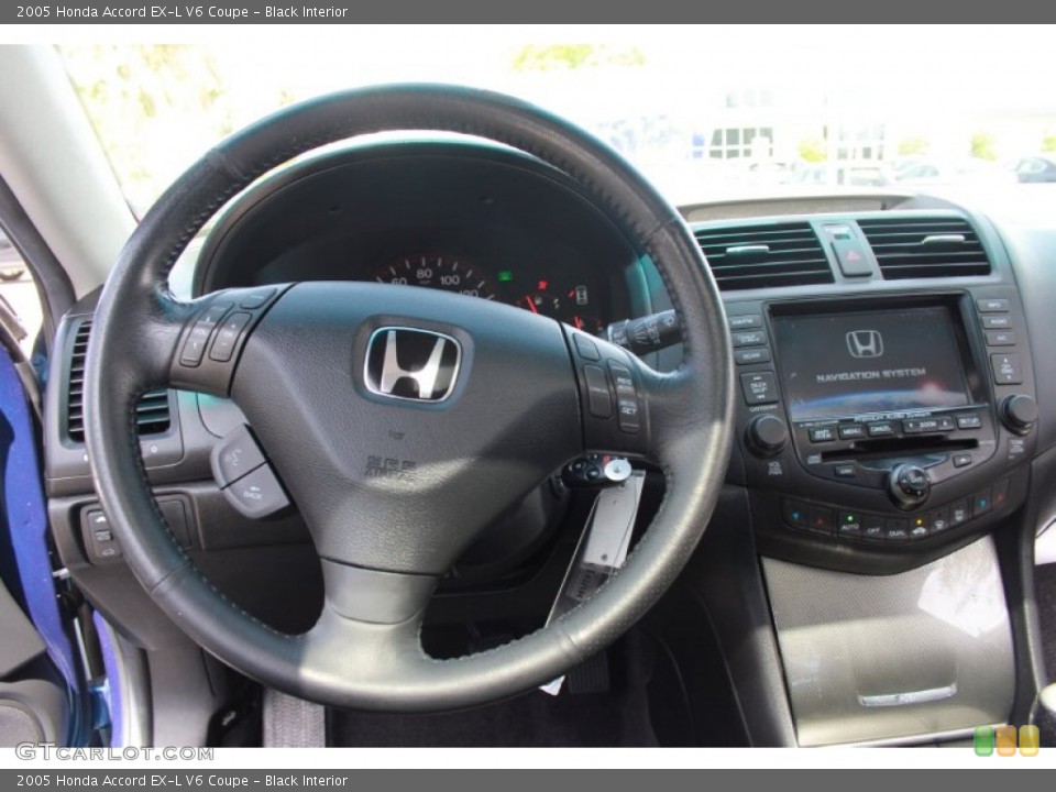 Black Interior Steering Wheel for the 2005 Honda Accord EX-L V6 Coupe #83802274