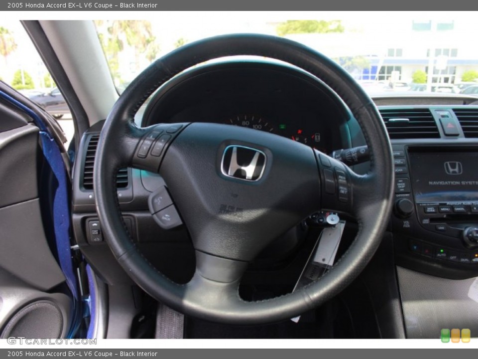 Black Interior Steering Wheel for the 2005 Honda Accord EX-L V6 Coupe #83802298