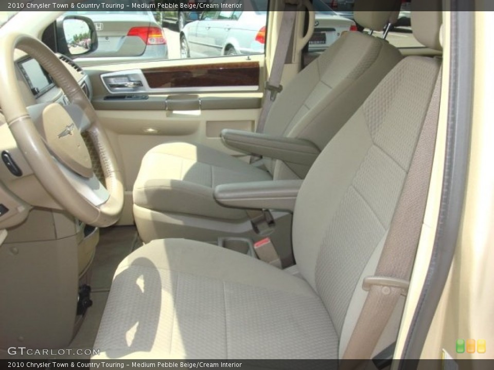 Medium Pebble Beige/Cream Interior Front Seat for the 2010 Chrysler Town & Country Touring #83807641