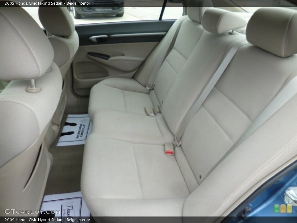 Beige Interior Rear Seat for the 2009 Honda Civic Hybrid Sedan #83809759
