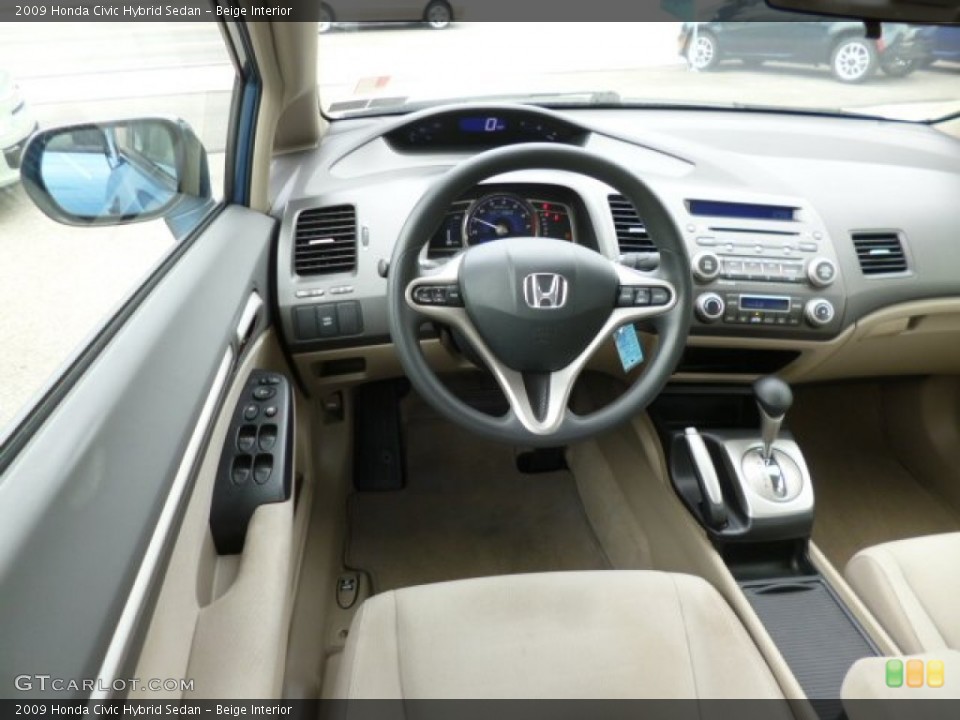 Beige Interior Dashboard for the 2009 Honda Civic Hybrid Sedan #83809780