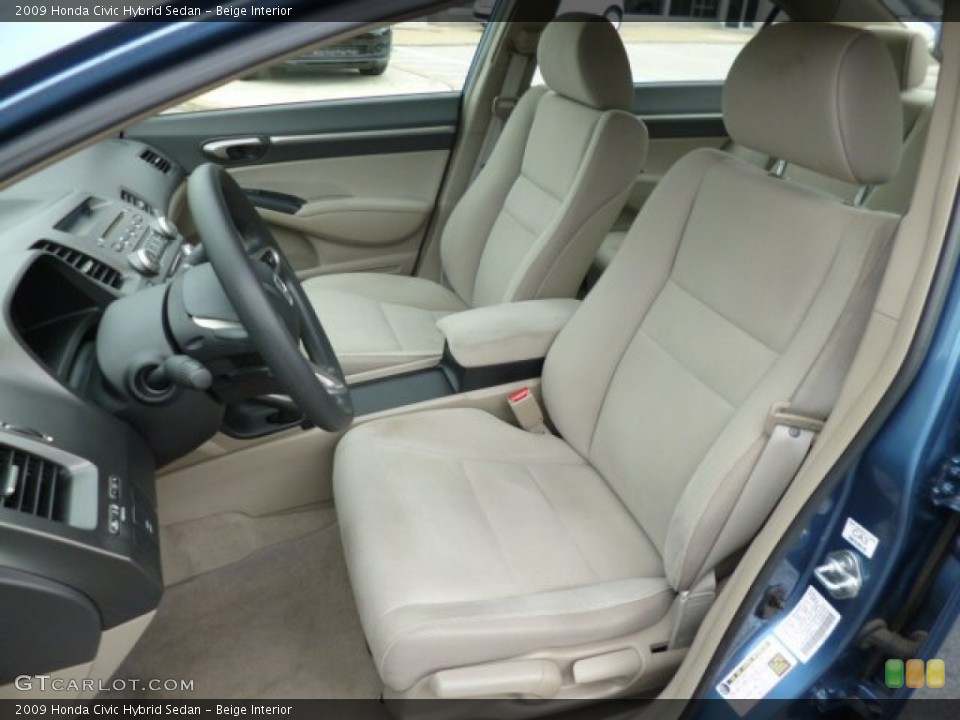 Beige Interior Front Seat for the 2009 Honda Civic Hybrid Sedan #83809804