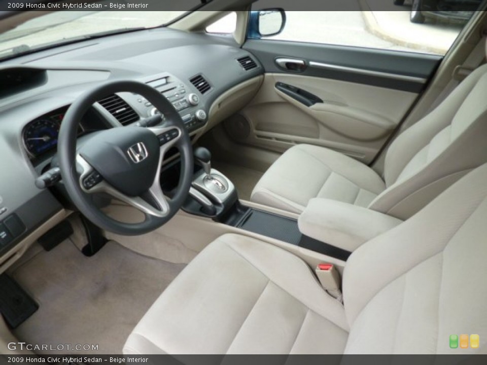 Beige Interior Prime Interior for the 2009 Honda Civic Hybrid Sedan #83809828