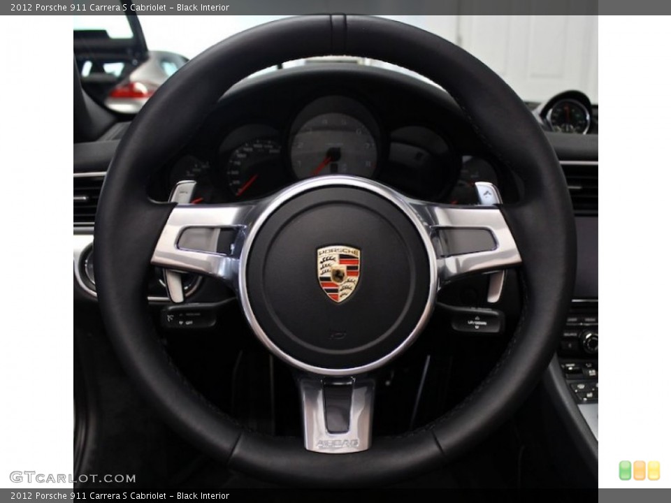Black Interior Steering Wheel for the 2012 Porsche 911 Carrera S Cabriolet #83811631