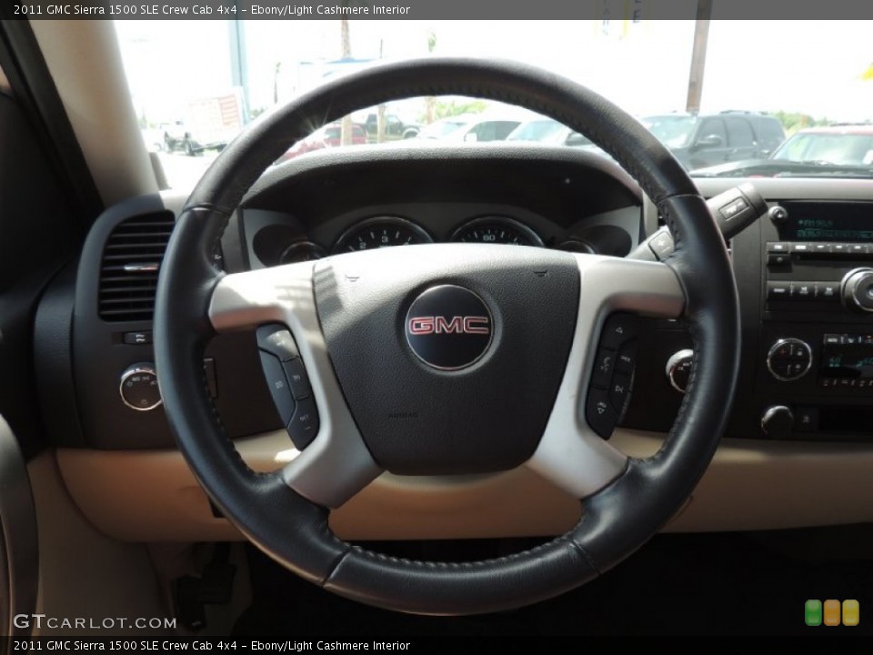 Ebony/Light Cashmere Interior Steering Wheel for the 2011 GMC Sierra 1500 SLE Crew Cab 4x4 #83812564