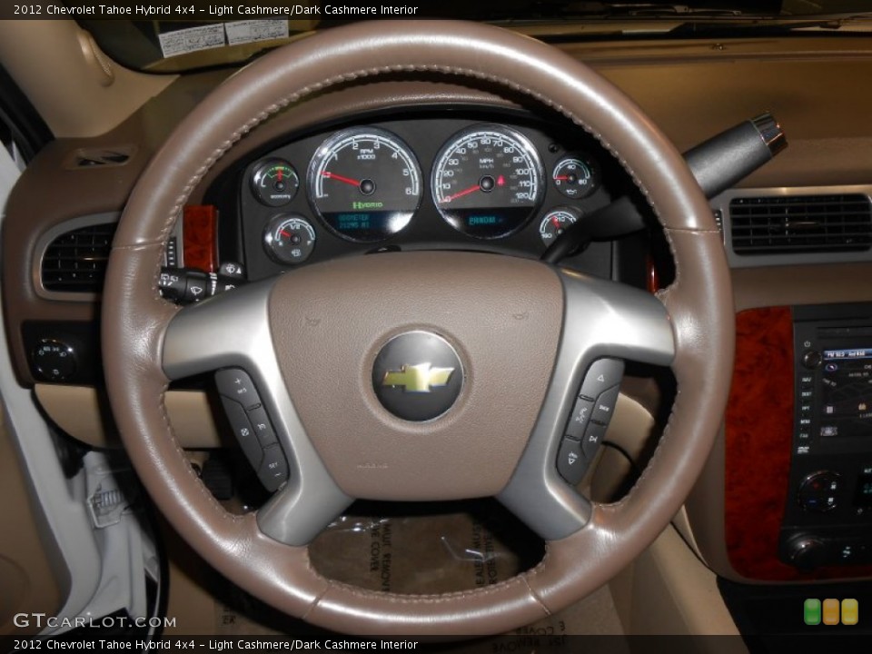 Light Cashmere/Dark Cashmere Interior Steering Wheel for the 2012 Chevrolet Tahoe Hybrid 4x4 #83813755