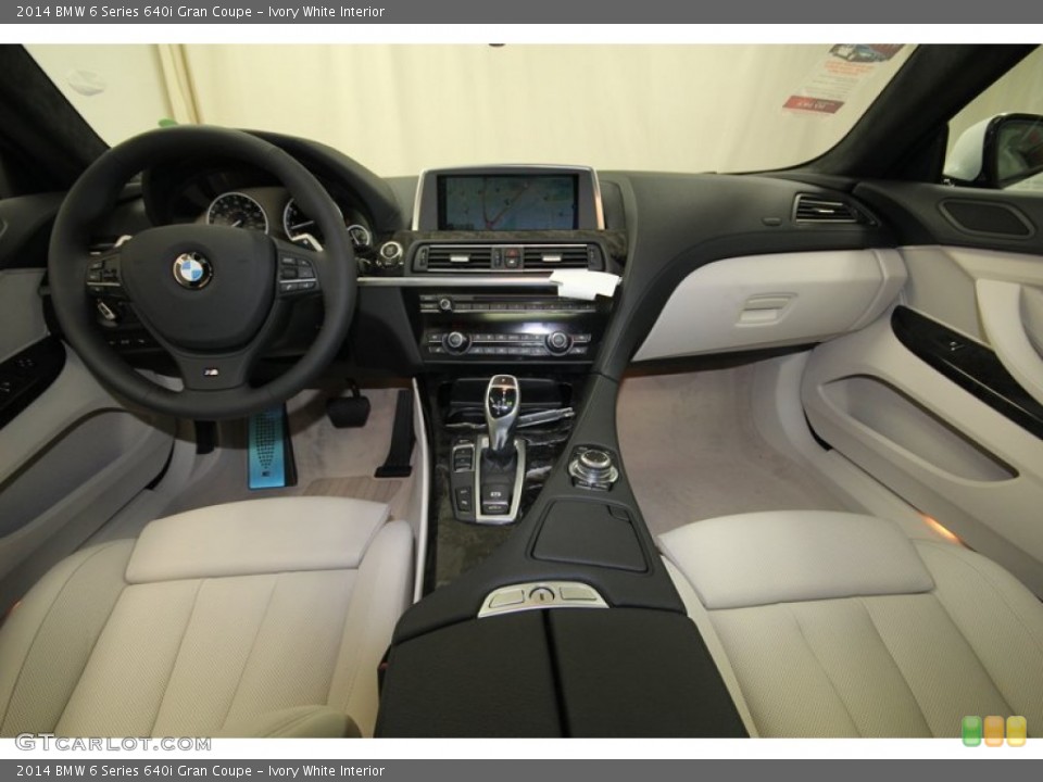 Ivory White Interior Dashboard for the 2014 BMW 6 Series 640i Gran Coupe #83817901