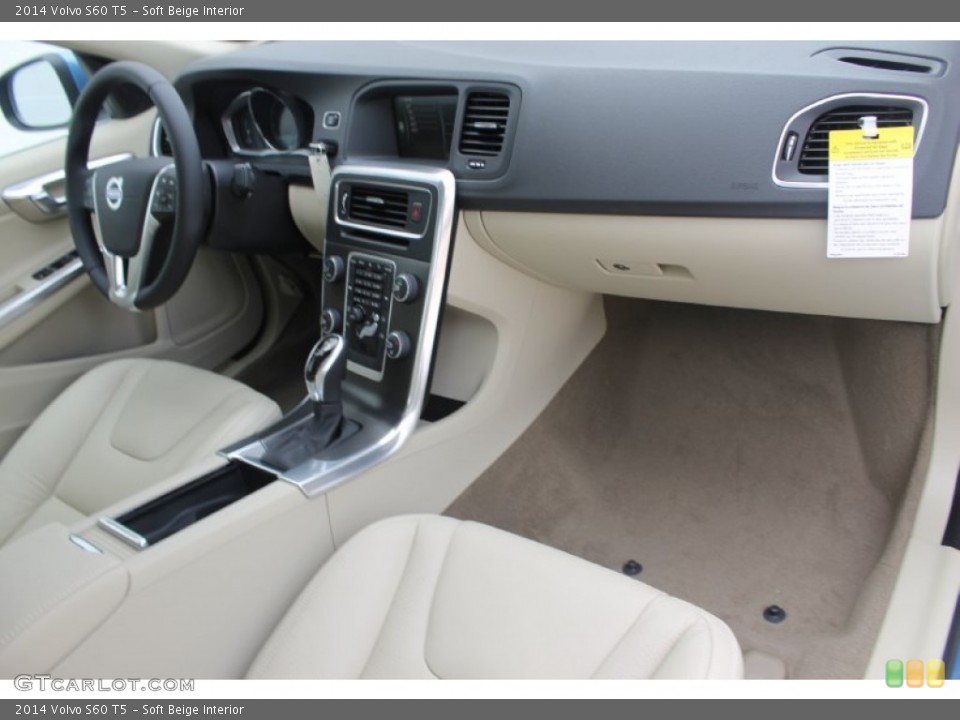 Soft Beige Interior Dashboard for the 2014 Volvo S60 T5 #83817913