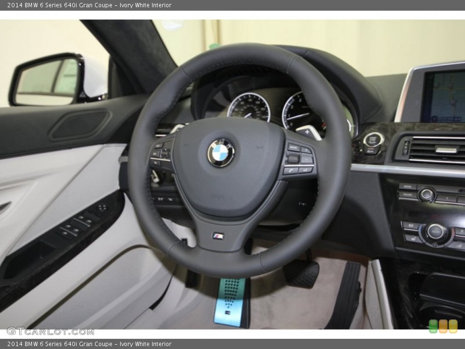 Ivory White Interior Steering Wheel for the 2014 BMW 6 Series 640i Gran Coupe #83818555