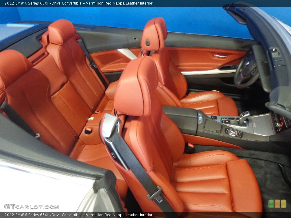 Vermillion Red Nappa Leather Interior Photo for the 2012 BMW 6 Series 650i xDrive Convertible #83819947
