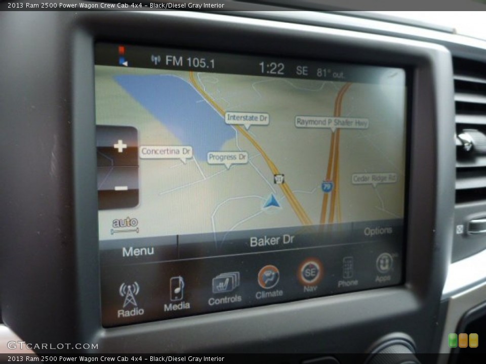 Black/Diesel Gray Interior Navigation for the 2013 Ram 2500 Power Wagon Crew Cab 4x4 #83823988