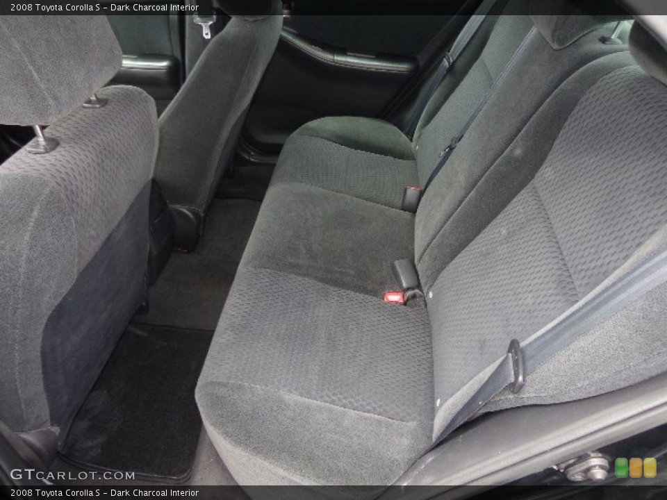 Dark Charcoal Interior Rear Seat for the 2008 Toyota Corolla S #83825560