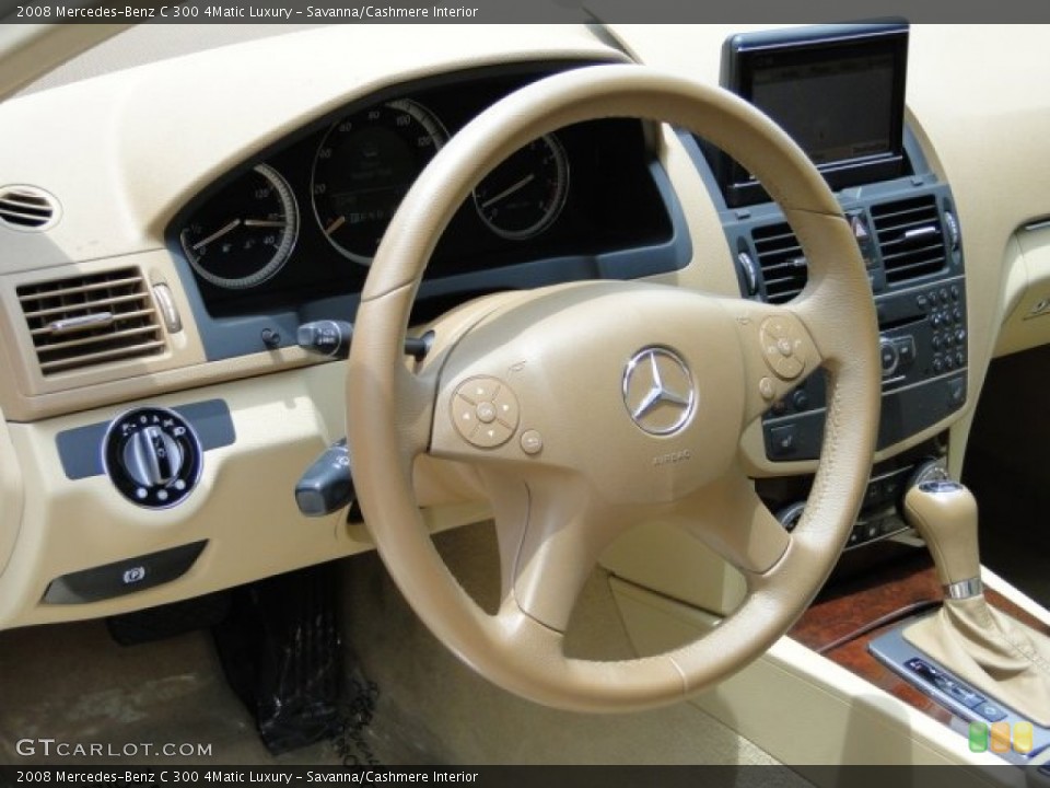 Savanna/Cashmere Interior Steering Wheel for the 2008 Mercedes-Benz C 300 4Matic Luxury #83829055