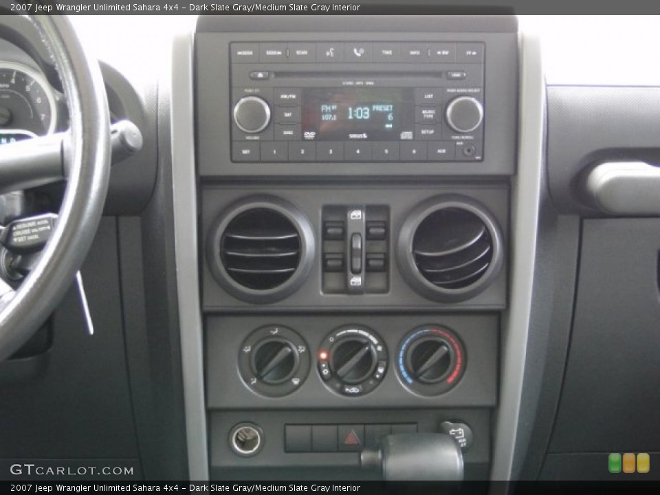 Dark Slate Gray/Medium Slate Gray Interior Controls for the 2007 Jeep Wrangler Unlimited Sahara 4x4 #83829850
