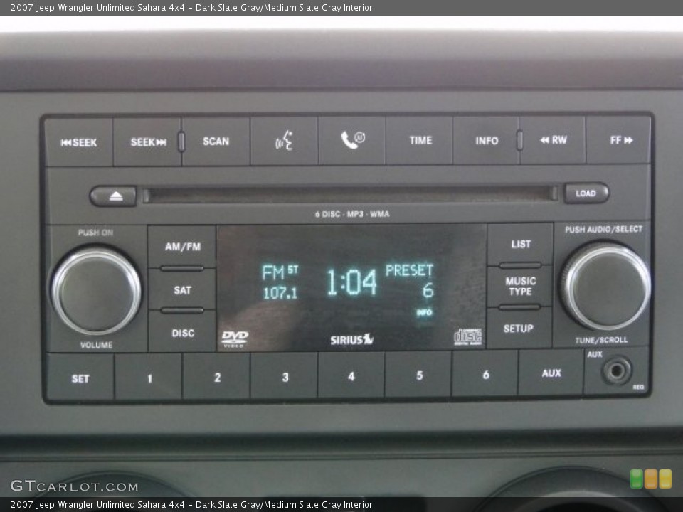 Dark Slate Gray/Medium Slate Gray Interior Audio System for the 2007 Jeep Wrangler Unlimited Sahara 4x4 #83829880