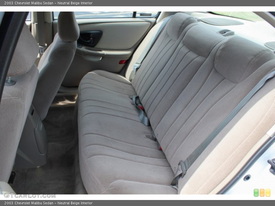 Neutral Beige Interior Rear Seat for the 2003 Chevrolet Malibu Sedan #83829898