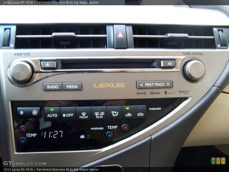 Parchment/Espresso Birds Eye Maple Interior Controls for the 2013 Lexus RX 450h #83829907