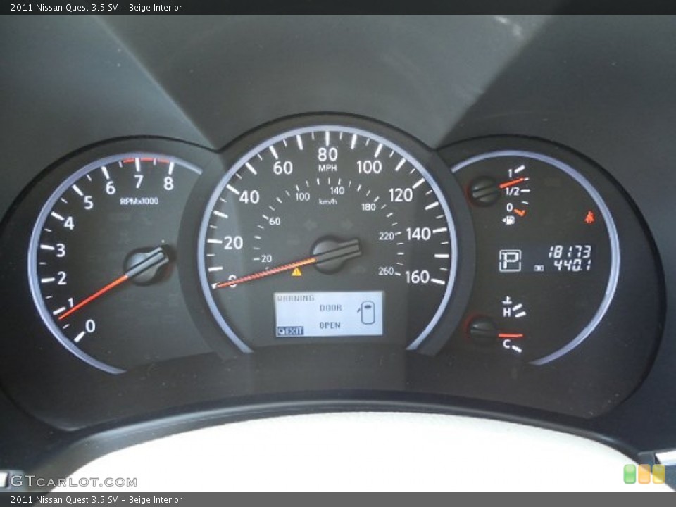 Beige Interior Gauges for the 2011 Nissan Quest 3.5 SV #83830462