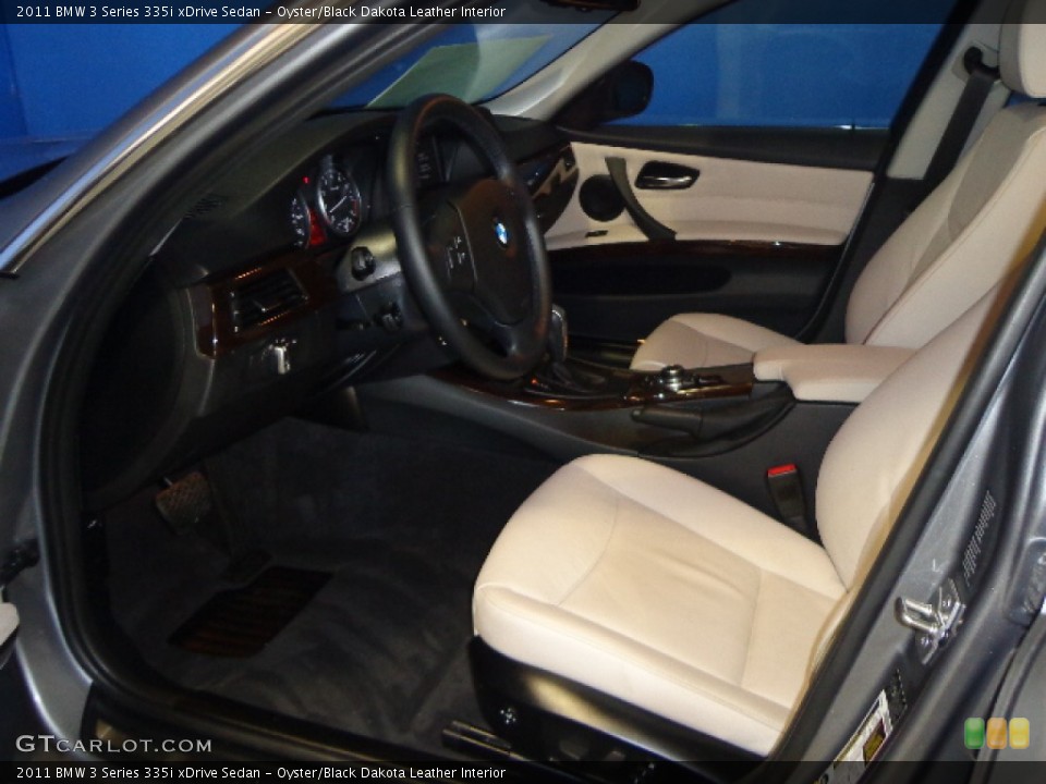 Oyster/Black Dakota Leather Interior Front Seat for the 2011 BMW 3 Series 335i xDrive Sedan #83854404