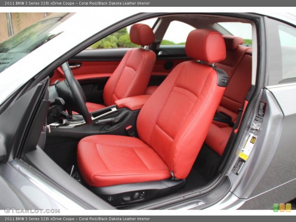 Coral Red/Black Dakota Leather Interior Photo for the 2011 BMW 3 Series 328i xDrive Coupe #83863344