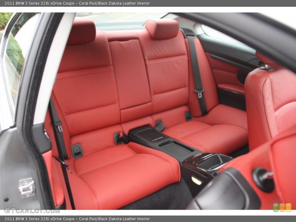 Coral Red/Black Dakota Leather Interior Rear Seat for the 2011 BMW 3 Series 328i xDrive Coupe #83863614