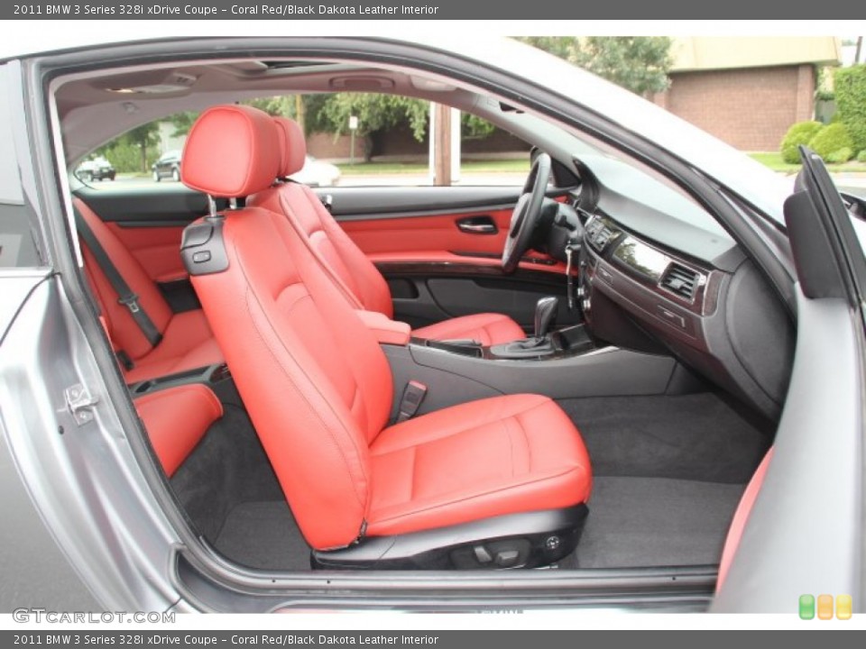 Coral Red/Black Dakota Leather Interior Front Seat for the 2011 BMW 3 Series 328i xDrive Coupe #83863647