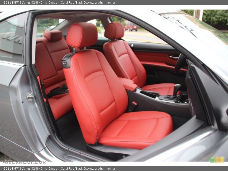 Coral Red/Black Dakota Leather Interior Front Seat for the 2011 BMW 3 Series 328i xDrive Coupe #83863665