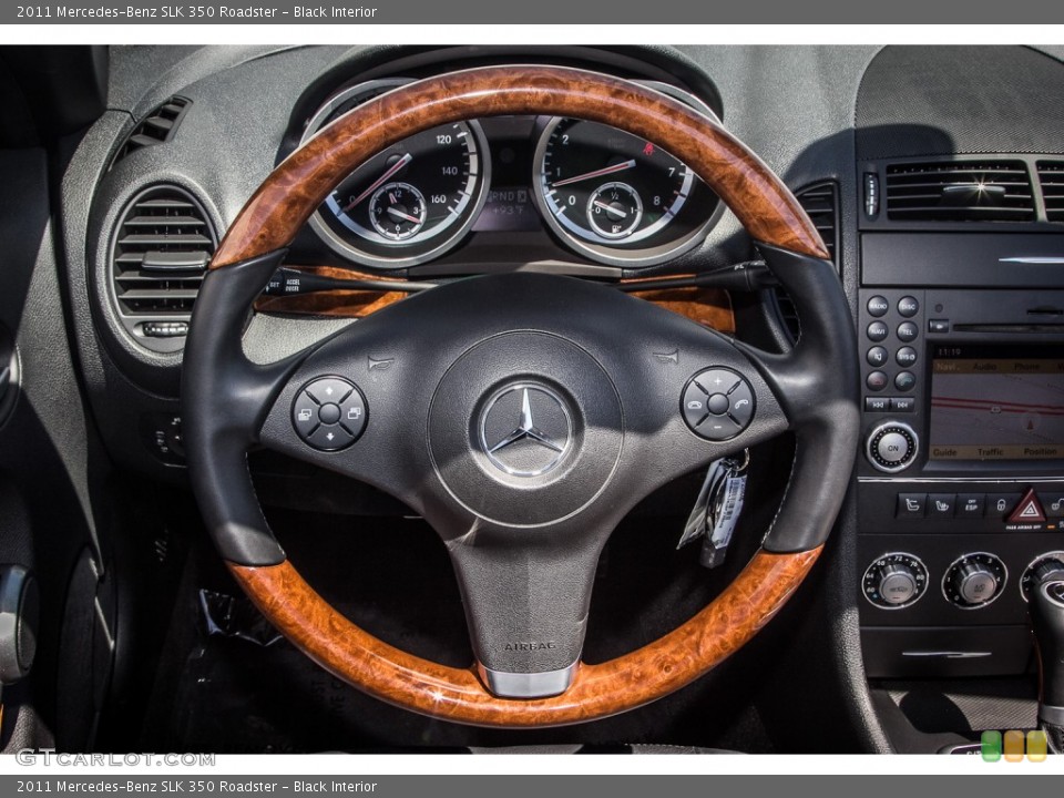 Black Interior Steering Wheel for the 2011 Mercedes-Benz SLK 350 Roadster #83875005